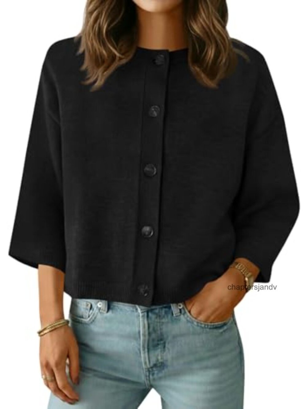 Saodimallsu Womens Short Sleeve Button Down Knit Cardigan Sweater